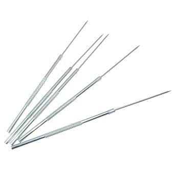 5PCS Stainless Steel Single Ended Micro Fine Precision Probe Teasing Needles Biology Experiment Equipment Stainless Steel Dissecting Needle Lab Dissecting Needle