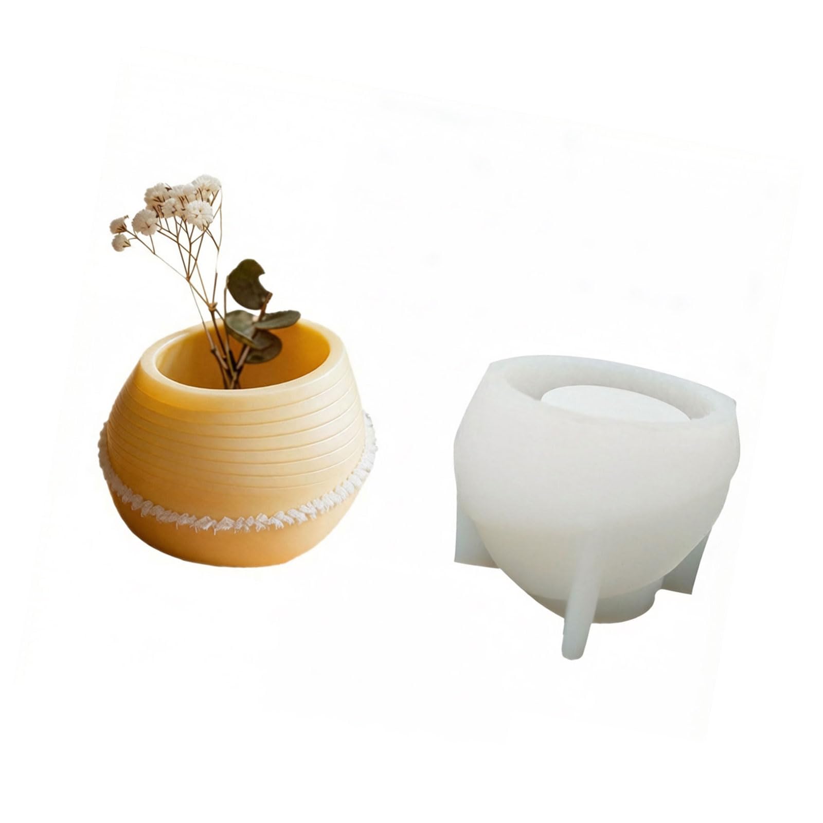 PANGBOER Silicone Sphere Shape Planter Mold for Craft Unique Plant Pots Flower Arrangement Vases and Aesthetic Cup Making Cup Mold
