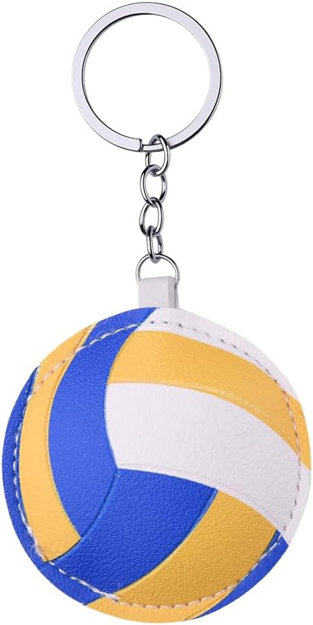 Leather Basketball Soccer Keychain for Backpack Bag Charm Football Volleyball Birthday Graduation Gifts for Boys Girls image 2