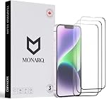Monarq [3 PACK] iPhone 16 Screen Protector, Tempered Glass [9H Hardness, Case Friendly, Anti-Scratch, Bubble Free,Easy Installation] for iPhone 16