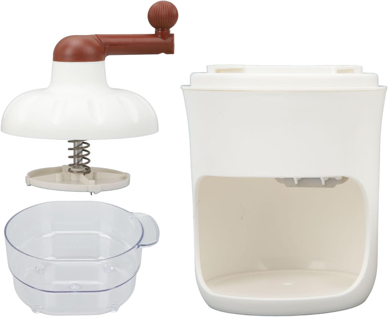 DUPELEC Hand Crank Shaver Ice and Snow Cone Machine, Ice Crusher Manual Shaved Ice Maker Machine Household Protable Small Slushie Machine