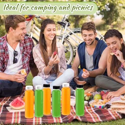 Thenshop 50 Pack 10 oz Plastic Juice Bottles Bulk with Cap, White and Black by Thenshop - Image 4