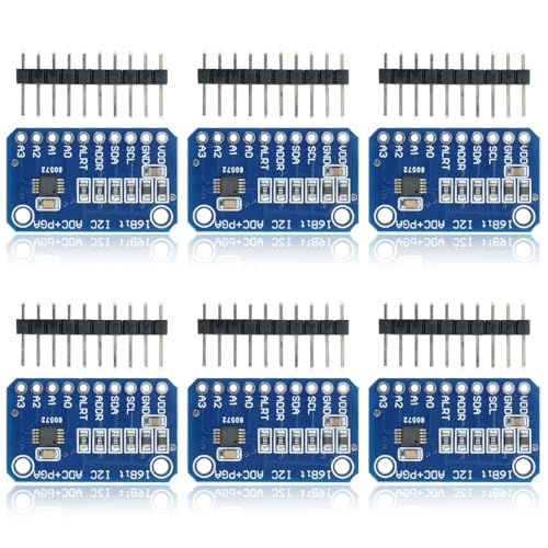 APKLVSR 16-Bit 4-Kanal ADC Analog-Digital-Wandler Modul für Arduino,Analog-Digital-Wandler ADS Entwicklungsplatinenmodul kompatibel mit Arduino und RPi (6 Stück)