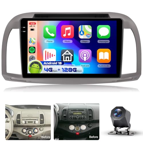 Radio para coche VECHTEL de 9" que moderniza tu Nissan Micra K12 con Carplay y manos libres