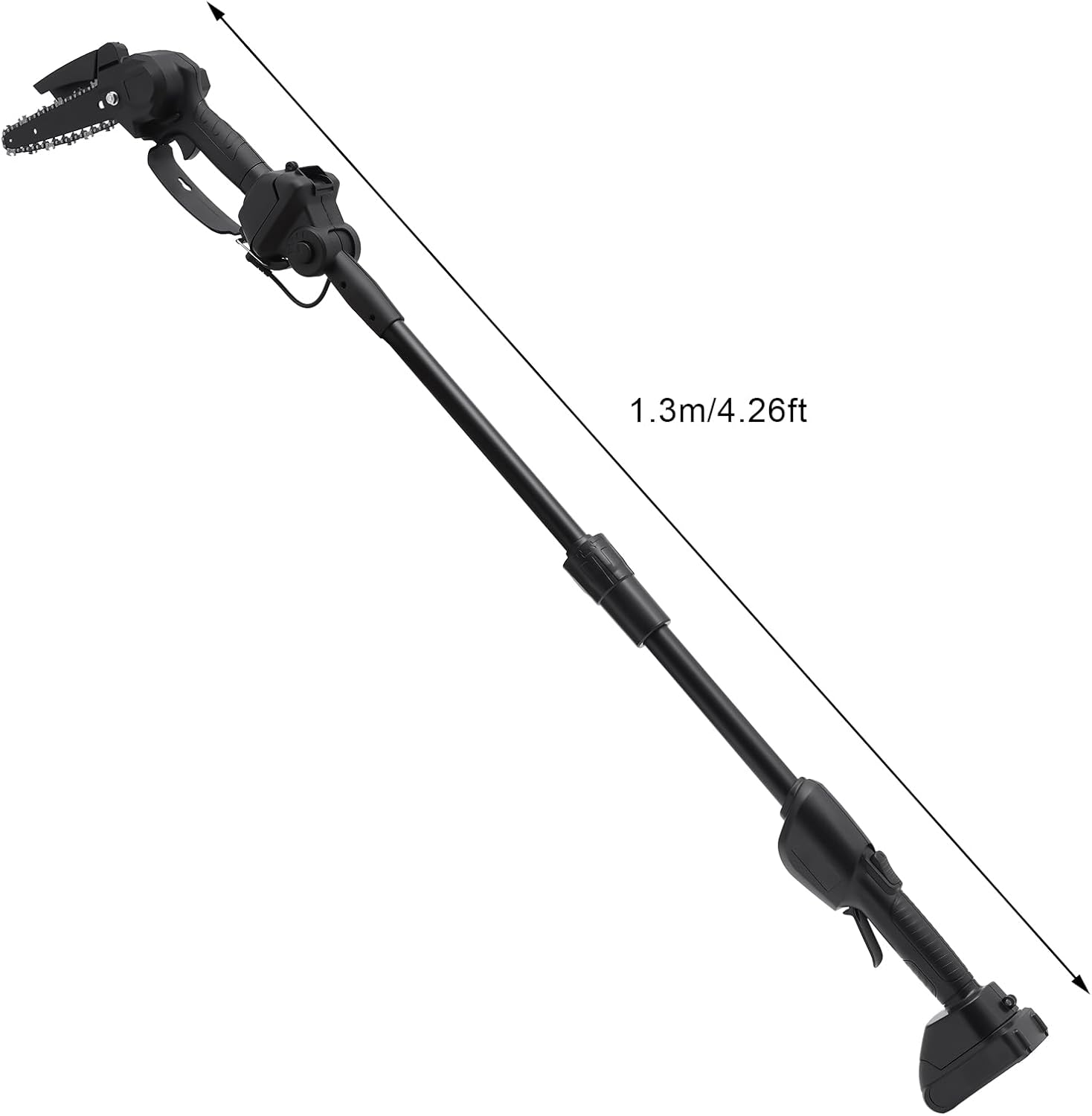 Cordless Pole Saw Pole Chainsaw 2-IN-1, 21V 1A Battery Pole Saw Electric Chainsaw with Battery and Charger, 4.26ft Extension Power Pole Saw for Tree Branches Pruning Wood Cutting