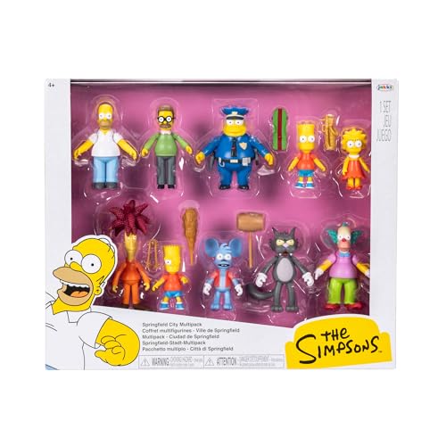 Jakks Pacific - The Simpsons, Set de Figuras Coleccionables Springfield City...