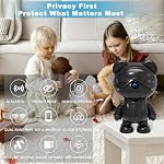 3K Indoor Camera Robot, Black Bear Baby Monitor & Pet Camera for Home - Image 3