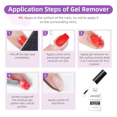 Image of JODSONE 18ml Gel Nail Polish Remover, Professional Gel Polish Remover, No Soaking or Wrapping Required, Quick and Easy Removal in 2-5 Minutes