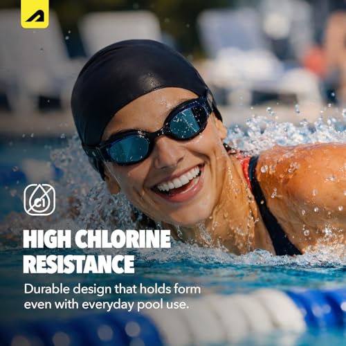 Image of Boldfit Swimming Cap for Women Silicone Long Swimming Caps for Women Swim Cap for Girls with Long Hair Swim Cap for Women Long Hair for Dry Hair Swimming Head Cap for Long Hair Easy Fit - Black