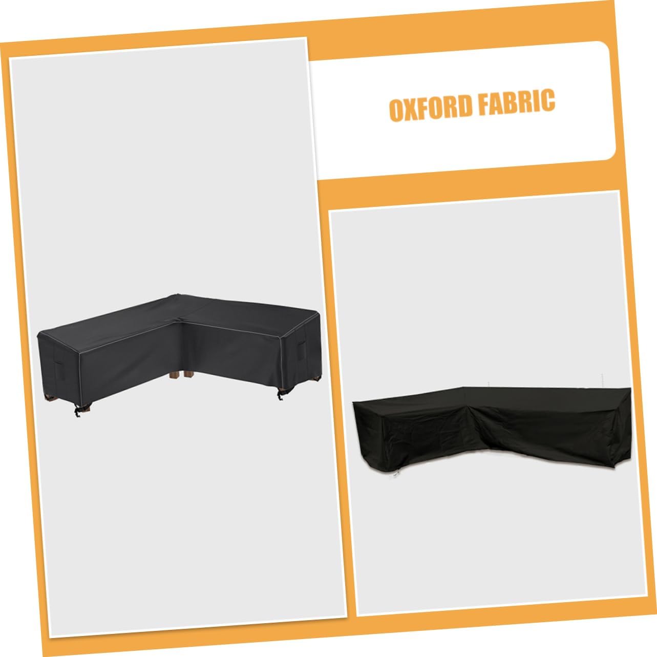 Kisangel Shape Couch Cover Oxford Fabric Sofa Cover for Outdoor Furniture Weatherproof and Windproof