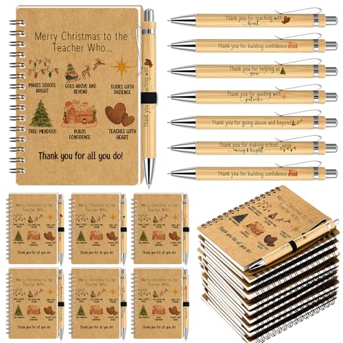 Carnets de Noël avec stylos pour cadeaux de fin d'année aux profs
