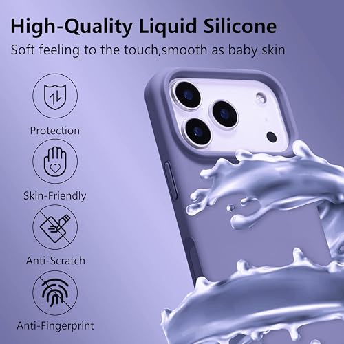 Image of Silicone Case for iPhone 17 Pro Max 6.9-Inch, Silky-Soft Touch Full-Body Protective Phone Case, Shockproof Back Cover for iPhone 17 Pro Max (Pigeon Blue)