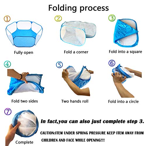 GABraden Small Animals Tent,Reptiles Cage,Breathable Transparent Pet Playpen Pop Open Outdoor/Indoor Exercise Fence,Portable Yard Fence for Guinea Pig,Rabbits, Hamster,Chinchillas and Hedgehogs - Image 7