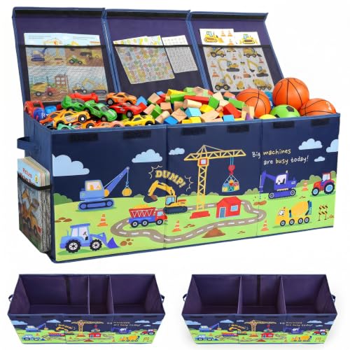 Image of Toy Box with Adjustable Divider Large Toy Chest Storage for Nursery Kidroom