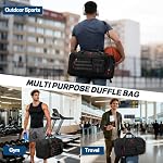 Rainsmore Gym Bags for Men with Shoe Compartment and Wet Pocket, Durable Duffle Bag for Men 40L Carry On Large Capacity Sac De Sport Travel Bag for Camping Training Swimming Sports,Black