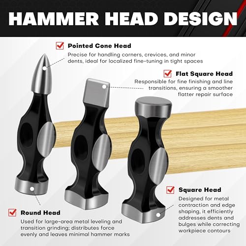 C&T 7Pcs Dolly and Hammer Set