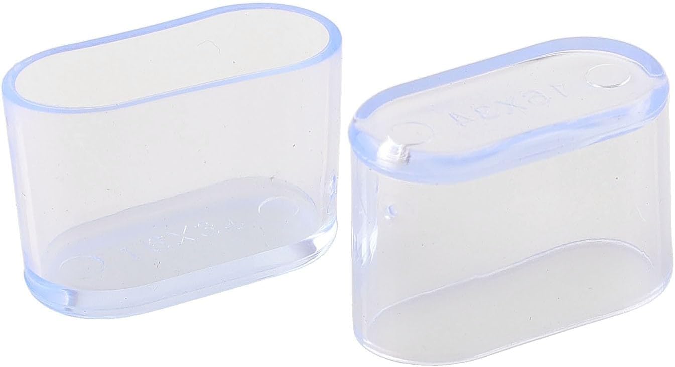 Oval Design Protective for Chairs and Tables Set of 10 Rubber Floor Protectors That Fit Most Furniture Types (Transparent 16x34mm)