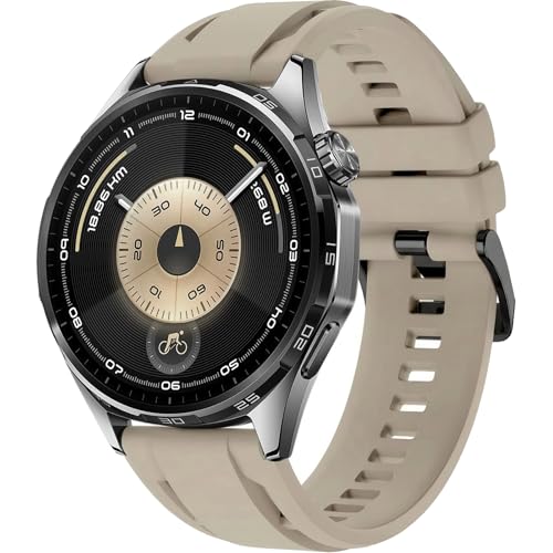 Image of 22mm Silicone Watch Band Compatible with Huawei Watch GT 6 46mm Strap,Multi-hole Design Straps with Black Metal Connector and Buckle Compatible with Amazfit Balance 2 Bands