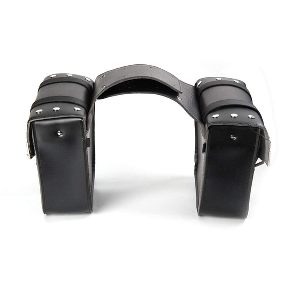 Sacoches Moto En Cuir Artisanales – Paire De Sacoches De Selle Noires (neuves)