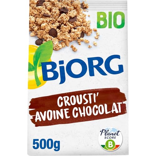 Céréales Bio Crousti Avoine Chocolat BJORG lot de 3 paquets de 500 g