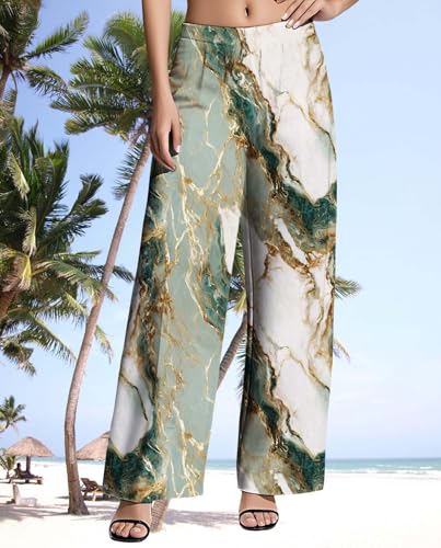 Womens Wide Leg Pants High Waist Pattern Print Trousers Casual Loose Fit Comfy Outdoors Trendy Flowy Palazzo Pant2