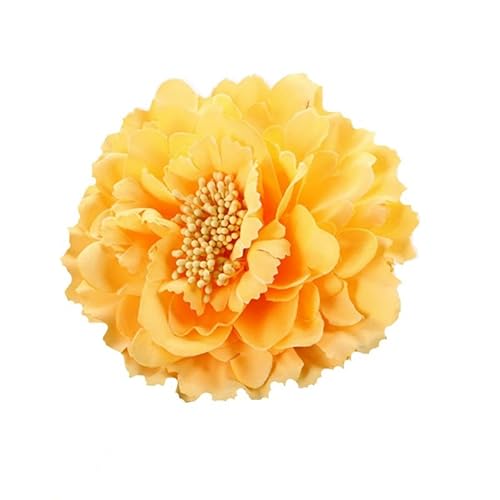 Miniatura 9 de Pinza para el pelo de flor de peonía bohemia, naranja claro, accesorio para el cabello para mujer, clip para el cabello, para clases de flamenco,