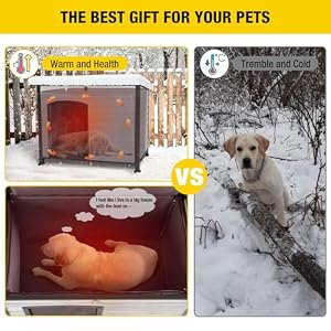 Aivituvin Dog House with Insulated Liner, Outdoor Indoor Weatherproof Dog House for Winter, Suitable for Small & Medium & Large Dogs with Unique All-Around Iron Frame(Off-White) Aivituvin Dog House with Insulated Liner, Outdoor Indoor Weatherproof Dog House for Winter, Suitable for Small & Medium & Large Dogs with Unique All-Around Iron Frame(Off-White)