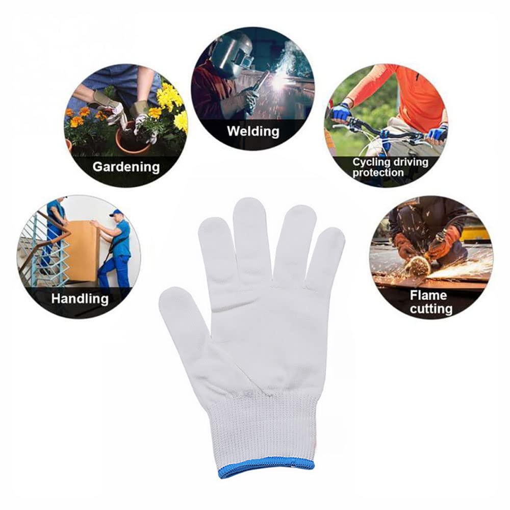 Lot de 5 paires de gants résistants aux coupures, pour homme et femme, en fil Hdpe - Gants de travail respirants - Résistants à l'abrasion pour le jardinage, l'entrepôt, la construction, l'extérieur