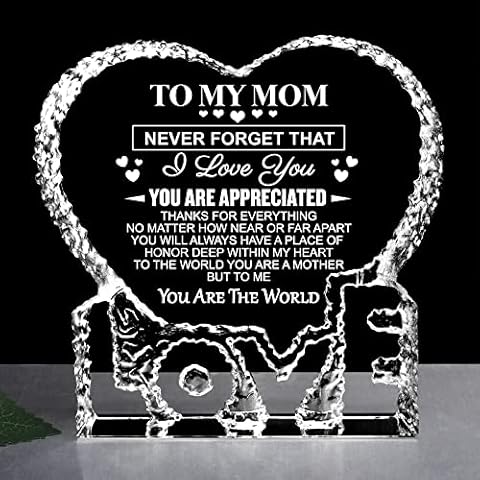 ZHSHWAT Valentines Day Birthday Gifts for Mom, K9 Crystal Keepsake Gift from Daughter Son for Mom，Mothers Day Anniversary Birthday Valentines Day Present for Mother Cover