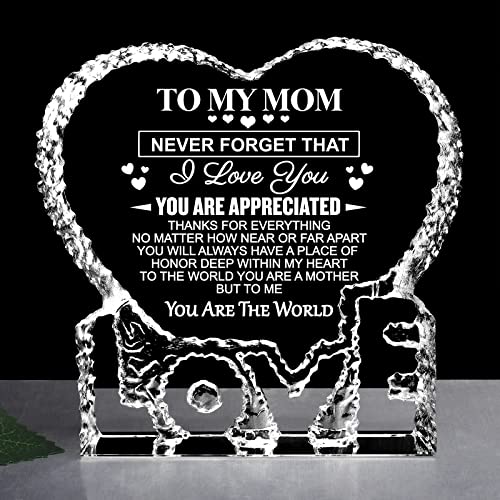 Cristal decorativo corazón para regalo a mamá miniatura 1