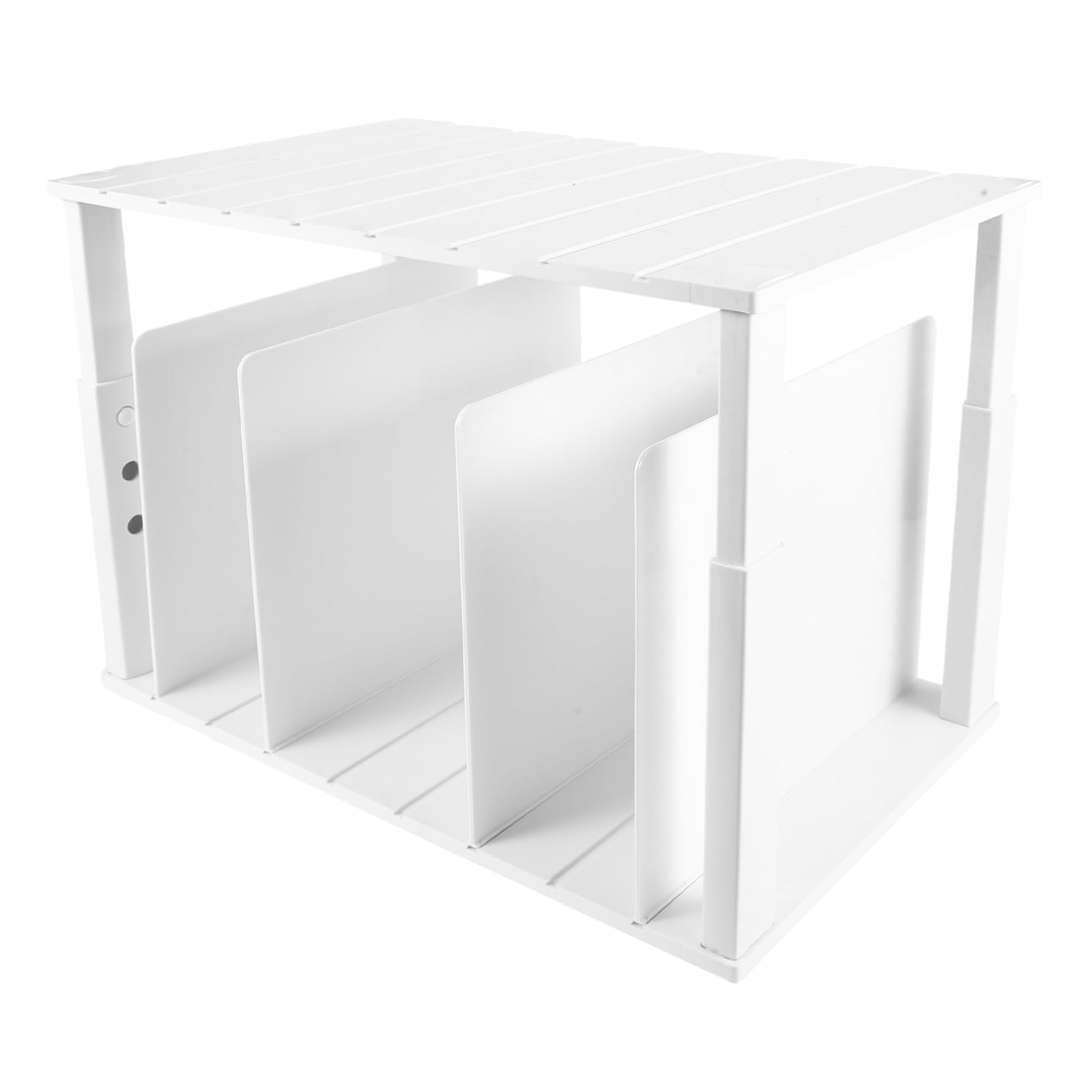Organizador de Armario de Doble Capa Blanco 4 Separadores Abs | Divisor de Estantes Ajustable, Bordes Redondeados sin Rebabas, Base Estable Antideslizante