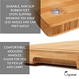 Organicook Luxury Large Wooden Chopping Board - Non-Slip Feet, Bamboo Chopping Board, Wood Cutting Board, Butchers Block, Easy Clean, Thick 40x30x3cm, Fair Trade - Image 3