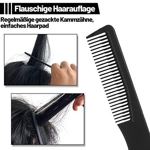 Foto von metagio 3 Stück Hair Styling Kämme,Profi Friseur Haar Kamm Stielkamm Rattenschwanz Kamm mit Metallgabel feinen Zähnen für Haarstylisten Barbers Salon Familie