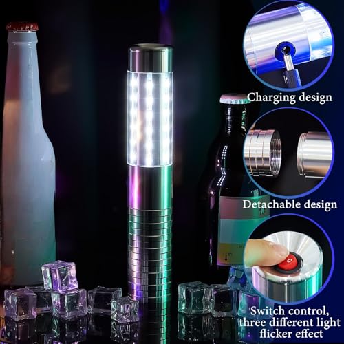 image for Civaner Upgrade 4 Pcs Bottle Service Lights LED Strobe Baton Bottle Gi
