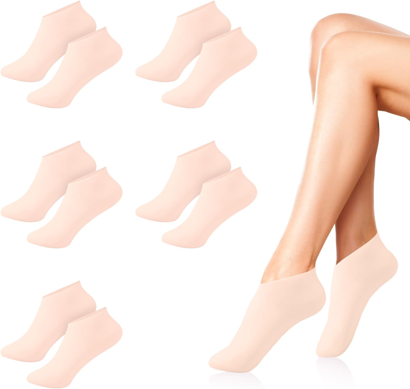 Pedimend Moisturizing Heel Socks (2-Pack) | For Cracked, Dry, Rough Heels | Open Toe Design & Overnight Use