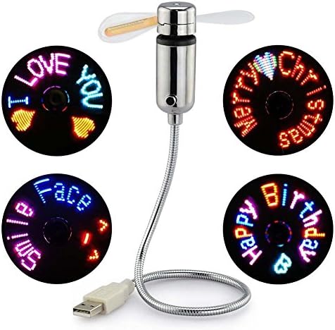 USB Fan,New LED Programmable Fan for PC Laptop Notebook Desktops Flexible Gooseneck Colorful Cooling Fan by JUBLUN
