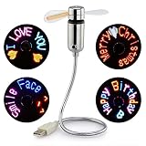 USB Fan,New LED Programmable Fan for PC Laptop Notebook Desktops Flexible Gooseneck Colorful Cooling