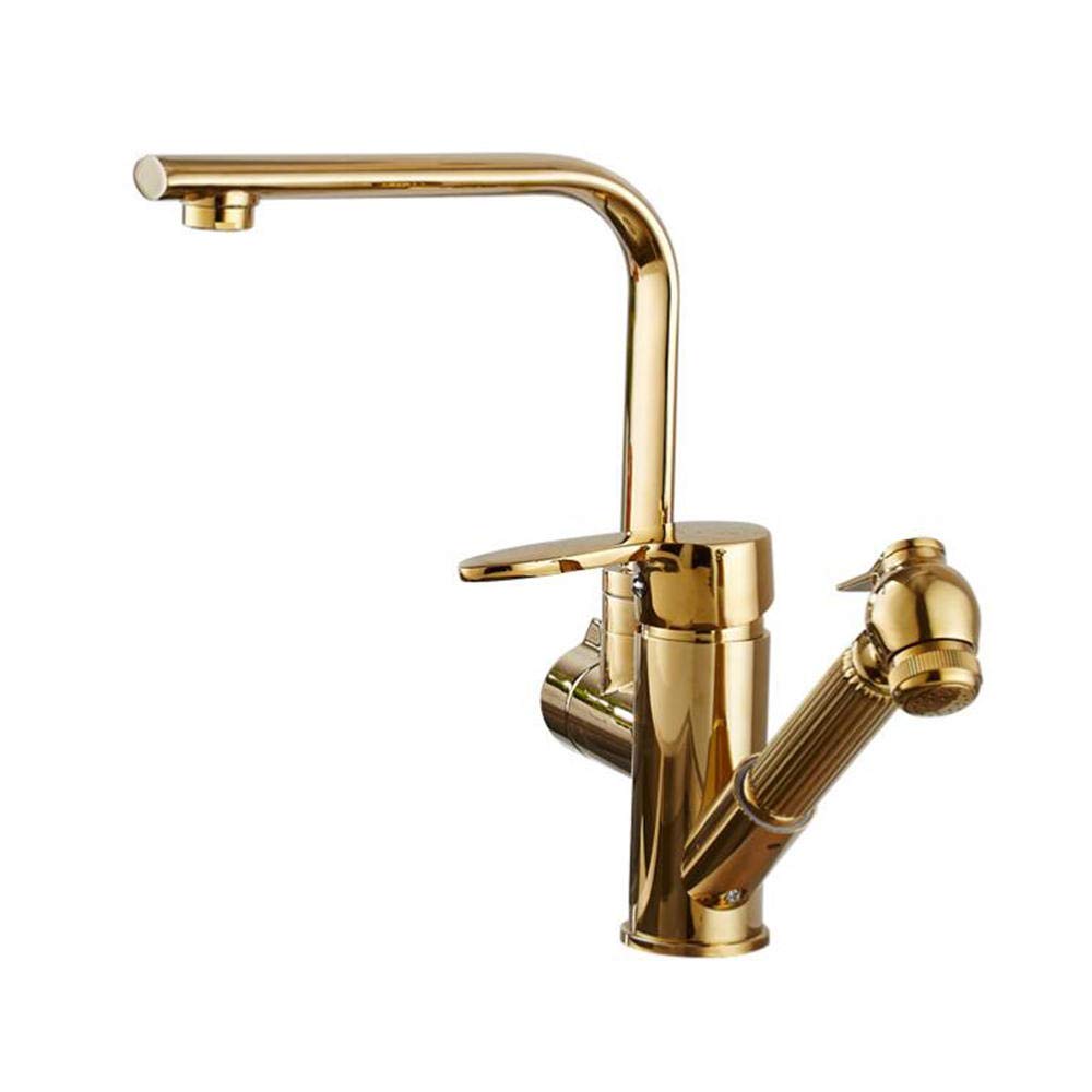 Buy Kitchen Taps with Pull Out Spray Kitchen Mixer Tap Gold Hot and