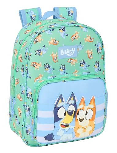 safta Blue Sisers - Sac à dos d'école pour enfant animé - Sac à dos pour enfant, adaptable au chariot, idéal pour les enfants d'âge scolaire, confortable et polyvalent, qualité et résistance, 26 x 11