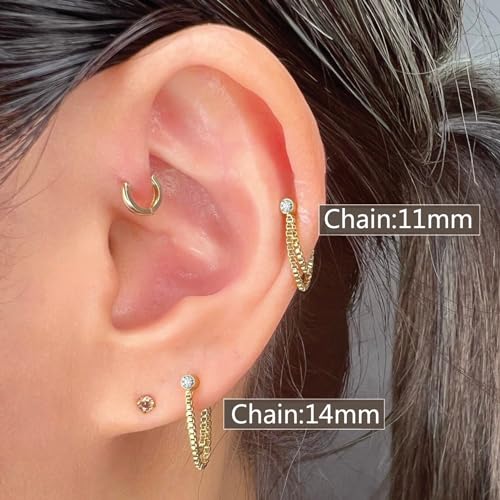 AoedeJ 2 Pairs Stud Earrings for Cartilage - Threadless Flat Back Earrings for Women4