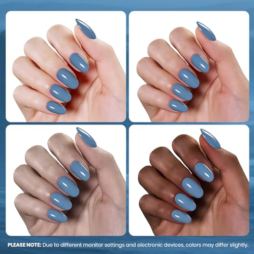 Image of Beetles Blue Gel Polish - Indigo Tide 15ML /0.51Fl Oz, Dusty Blue Gel Nail Polish, Color-Matched Bottle, Soak-Off UV LED, Long-Lasting Holiday & Summer Nails Art for DIY Beginners & Salon Pros