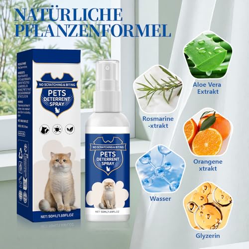 FQQF Katzenabwehrspray,Katzenabwehrmittel für Innen und Außenbereich,Anti Kratz Spray Katzen,Highly Effective,Natürliche Inhaltsstoffe,Against Urination&Scratching,50ml