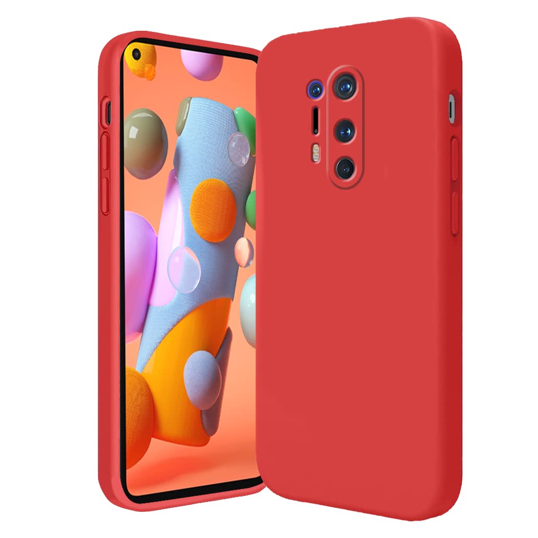 GenericCompatible with OnePlus 8 Pro Case Silicone Ultra Slim Cases Shockproof Anti-Scratch Phone Case for OnePlus 8 Pro Full Body Protection Cover (Red, OnePlus 8 Pro)