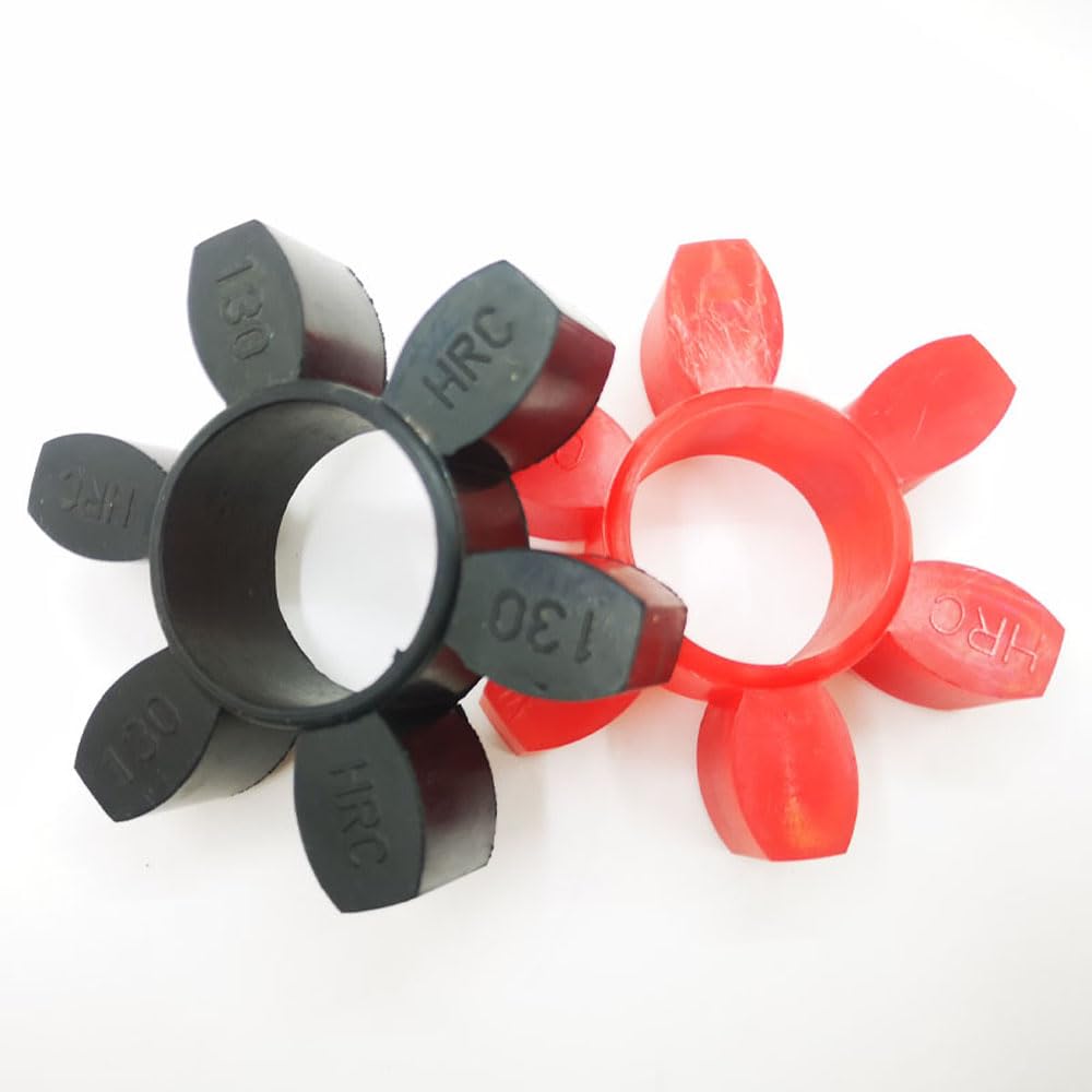 Accouplement d'arbre de tampon flexible, bloc d'amortisseur joint élastique hexagonal 1 pièce, couplage fleur prunier type HRC en caoutchouc/polyuréthane(Black,150)