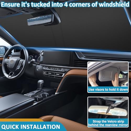 Pare-soleil épais haut de gamme TOPINSTALL compatible Toyota Camry 2025