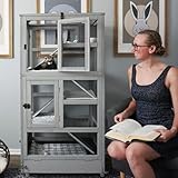 5 Level Critter Cage with Feeder, Small Animal Hamster Cage Hutch for Ferret Bunny Indoor Outdoor