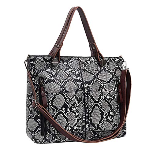 SXCYU Bolsas de Hombro para Mujer Bolsas de Mano Bolsas de Mano para Mujer Bolsas de Mensajero para Mujer Bolsas de Compras con Estampado de Serpiente, Negro
