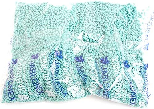 Czech Glass Seed Beads 8/0 (2.9mm Diameter) Opaque Turquoise - 500g Bulk Bag by Preciosa (Jablonex)
