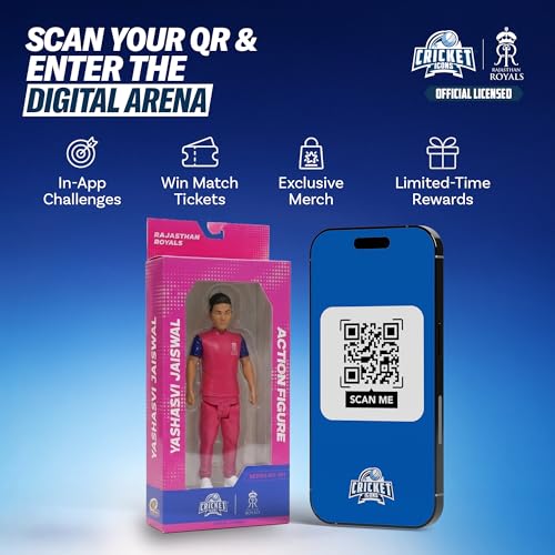 Image of Action Figure, 7 Inch Yashasvi Jaiswal | IPL Edition, 360 Rotatable Head, For Fans & Collectors
