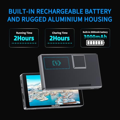 image for FEELWORLD P6XL 6 inch Built in Battery Aluminium 1200nit Camera Field 